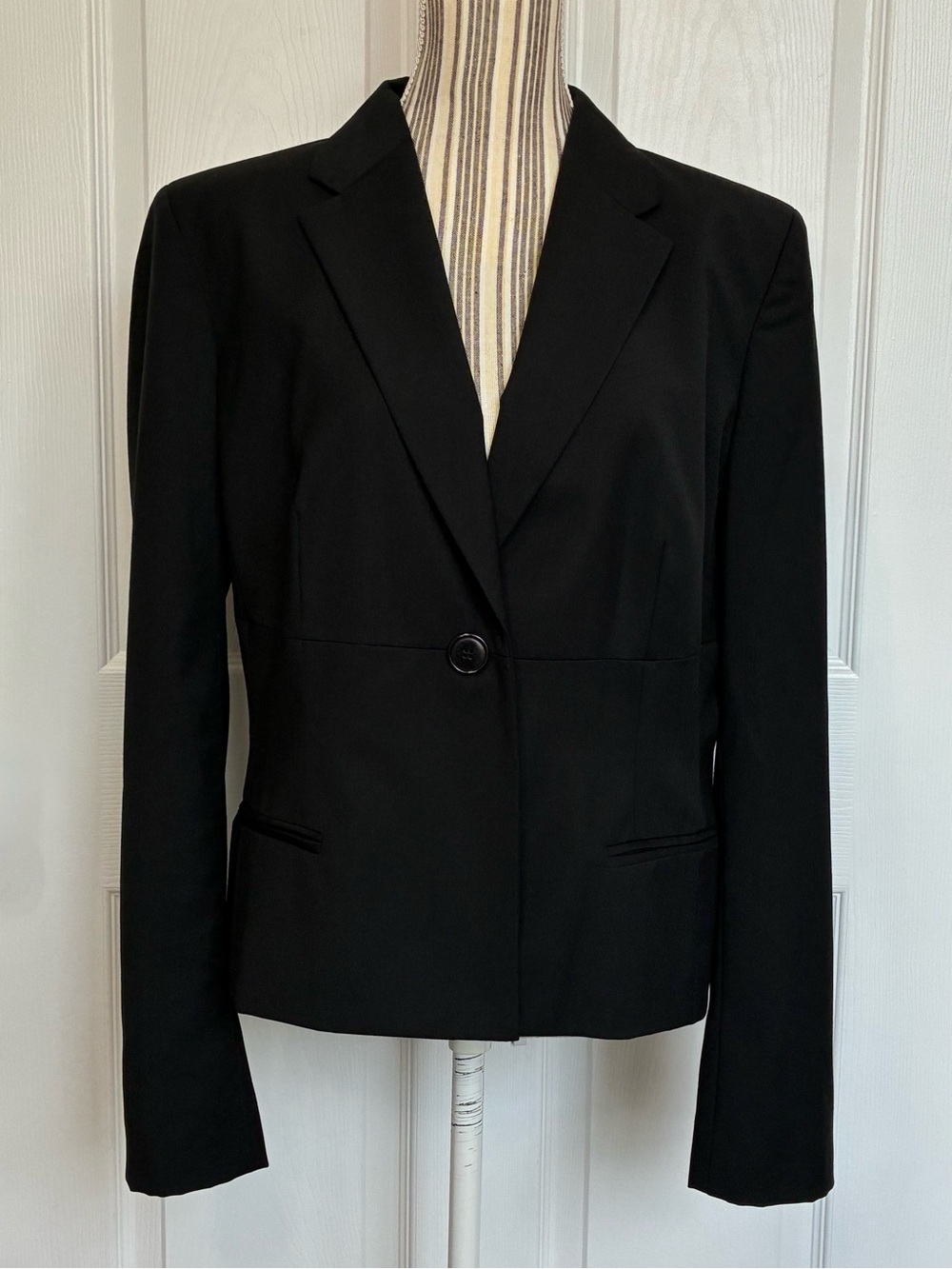 Ann Taylor Loft Blazer Womens 14 Lightweight Wool Lined Single Button Business